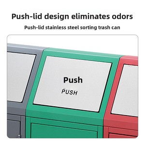 4 Phân Loại Tái Chế Thùng Trong Nhà Thép Không Gỉ Quảng Cáo Thùng Rác <span class=keywords><strong>Bin</strong></span> Với Đu Nắp Cho Trường Học Ngoài Trời Thùng Rác Có Thể - Product Image 4