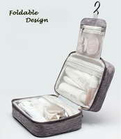 Rangement d'articles de toilette pour femmes Organiser grande capacité Étanche voyage suspendu hommes Salle de bain Rasage trousse de toilette pliable sacs de lavage
