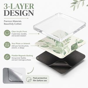 Factory Direct High Transparency Anti Yellowing Reusable <b>Magnetic</b> Base Acrylic DIY Fridge Magnet for Creative Craft Project - Product Image 3