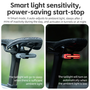 Luce Posteriore per Bicicletta <span class=keywords><strong>ROCKBROS</strong></span>, Impermeabile, Ricaricabile USB, per Mountain Bike e Bici da Strada, Illuminazione Notturna - Product Image 6