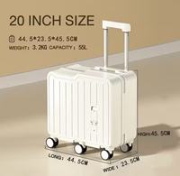 Valise enfant mini en gros, matériau ABS+PC, 4 roues pivotantes, bagage cabine avec siège bébé, valise à roulettes à monter