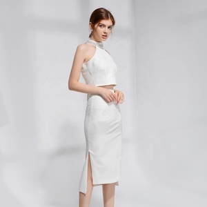 Ropa al por mayor proveedor Sexy elegante vestidos de las mujeres con cuentas de hombro bikini <span class=keywords><strong>dos</strong></span> piezas vestido Bodycon - Product Image 3