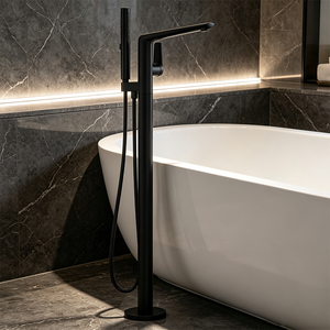 <span class=keywords><strong>Mitigeur</strong></span> de <span class=keywords><strong>baignoire</strong></span> sur pied moderne noir WEIHAO avec douchette portable et <span class=keywords><strong>colonne</strong></span> de douche indépendante pour salle de bain de villa - Product Image 5