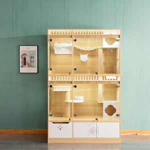 Casa <span class=keywords><strong>de</strong></span> Lujo para Gatos Estilo Hotel, Jaula <span class=keywords><strong>de</strong></span> Madera Grande <span class=keywords><strong>de</strong></span> 180 cm para Interiores y Exteriores, Mansión <span class=keywords><strong>de</strong></span> Lujo para Gatos, Muebles Elegantes - Product Image 3