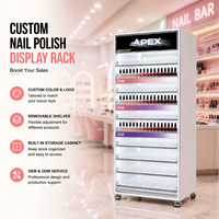 Présentoir cosmétique pour vernis à ongles, étagères réglables à LED personnalisées, vitrine pour salon de manucure et magasin de beauté