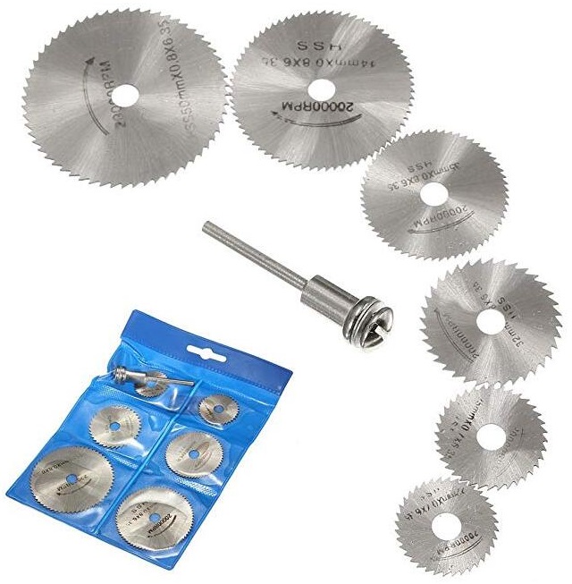 Набор лезвий для циркулярной пилы 7 шт./компл. из быстрорежущей стали для обработки древесины Dremel 1/8 дюйма