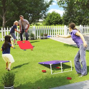 Juego de PVC con agujeros de maíz enmarcados, juego al aire libre, 8 bolsas de frijoles Cornhole para interiores y exteriores para niños y adultos, juego portátil Cornhole - Product Image 6