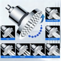 Pommeau de Douche Filtrant Luxe 6 Pouces à 25 Étapes de Filtration, 7 Modes de Jet, Élimine le Chlore Résiduel et les Métaux Lourds pour la Maison