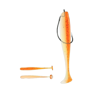 Esca da pesca morbida di alta qualità a due colori a coda di T Luya <span class=keywords><strong>Bass</strong></span> esca morbida più gancio di piombo 50 pezzi 100 Set alta esca all'ingrosso della fabbrica - Product Image 4