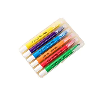 儿童pvc盒包装6色套装厂家供应可洗蜡笔彩色铅笔套装