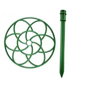 Venta al por mayor de plástico de peonía jaulas una varilla Bonsai apoya decoración de jardín planta anillo soporte de Hop