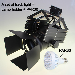 LEDEAST T3032N-33 PAR30 Projecteur LED sur <span class=keywords><strong>rail</strong></span> extensible 33W 40W avec volets orientables Triphasé 2 ou 3 fils <span class=keywords><strong>Luminaire</strong></span> sur <span class=keywords><strong>rail</strong></span> anti-éblouissement - Product Image 3