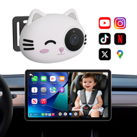 Adaptateur CarPlay sans fil 2-en-1 haut de gamme pour voiture avec moniteur bébé, Bluetooth 5.4, garantie 1 an, conduite sécurisée, portable