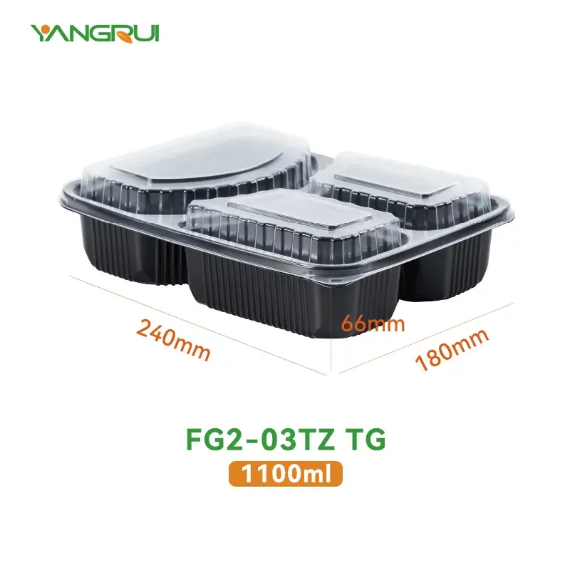 Caja para llevar de grado alimenticio apilable a prueba de fugas Pp 1 2 3 4 5 Compartimiento Contenedor de plástico para alimentos para microondas