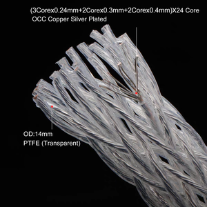12AG 24 Strands Braided OCC Single Crystal Copper Silver Plated HiFi Bulk Speaker Cable Professional Main Audio Connection Wire - Product Image 4