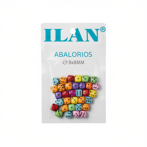 Perline Ilan a Forma di Dado 8x8mm Multicolore per Creazione di Gioielli - Product Image 2