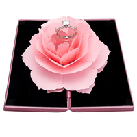 Roterende roosbloem voorstel ringdoos sieraden opbergdoos voor vrouwen Valentijnsdag bruiloft verlovingsverjaardag cadeau