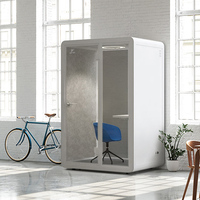 Cabine de bureau insonorisée moderne à structure modulaire en acier avec verre trempé pour réunions, appels téléphoniques, hôtels et hôpitaux