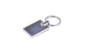 Llavero Premium para Promociones de Marca Corporativa, Llavero Metálico Rectangular con Placa de Identificación Gris - Product Image 3