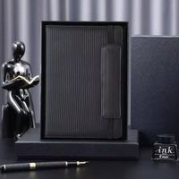 Luxuriöser Büro-Planer, Grün Gestreifter Einband mit Stifthalter in Geschenkbox für Firmengeschenke