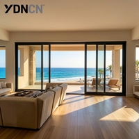 Pintu Geser Aluminium Kedap Suara YDNCN Amerika untuk Teras Luar Ruangan Balkon Kaca Tempered Ganda dengan Thermal Break Patio