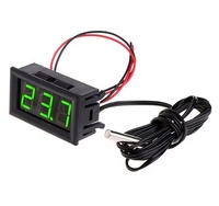 Termometer LED Digital Mini DC 12V untuk Monitor Suhu Mobil Panel Meter Rentang Pengukuran -50-110C dengan Probe Suhu