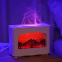 Conception personnalisée cheminée décoration ultrasonique flamme arôme humidificateur diffuseur huile essentielle brume fraîche humidificateur pour la maison