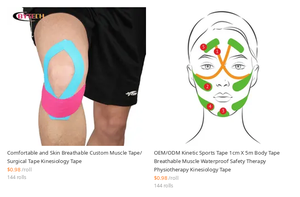 Bande de kinésiologie élastique imperméable 5cm*5m, bande de sécurité médicale et sportive pour poignet, utilisation en salle de sport, certifiée CE - Product Image 5