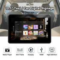 Écran publicitaire pour taxi Android, 4G GPS, signalisation numérique portable, tablette d'affichage pour siège arrière, lecteur multimédia pour voiture