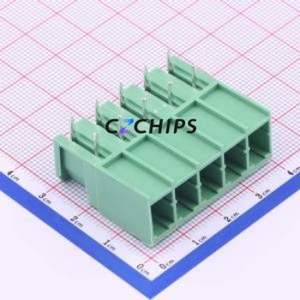KF2EDGSR-7.62-5P Plug-in Terminal Block Bent Lead Through Hole,P=7.62mm Board-to-Board / Socket - Closed 1x5P 7.62mm Green - Product Image 1