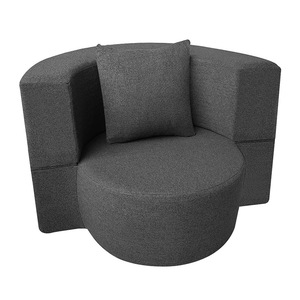 <b>Convertible</b> <b>Sofa</b> <b>Bed</b> Round Shape Foam Filling Multifunctional For Small Apartments Minimalist Design - Product Image 5
