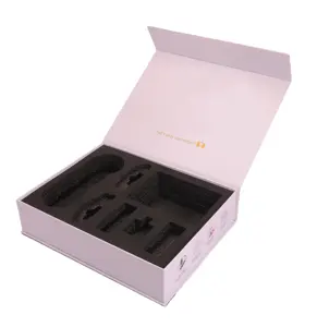 Custom Design Luxo Branco Em Forma Rígida Papel Magnético embalagem pele cuidados caixa de presente com EVA espuma inserir