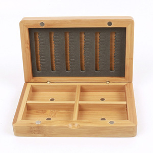 Caixa de Moscas Clássica de Bambu Artesanal com Corda Pequena L70W100H26mm 71g e Espuma Dentada Média L140W86H30mm 154g para Pesca com Mosca - Product Image 4
