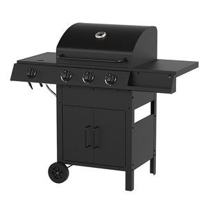 Dual Purpose Gas And Charcoal <b>BBQ</b> Grill 4 Burner With Side Burner Pizza Oven Function Outdoor Cooking Station - Product Image 3