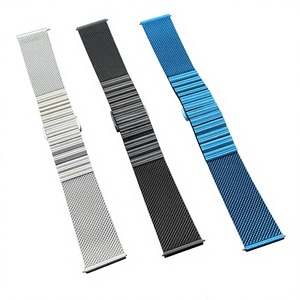 Bracelet de montre en maille d'acier inoxydable bleu IP sur mesure avec boucle normale Design distinctif - Product Image 2