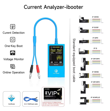 JC IBooter Current Analyzer Precision Fault Date Diagnosis Boot Voltage Real-time Graph Display for iPhone Android Repair Tool