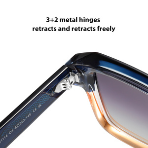 Thiết kế mới Shades Sun Kính TR90 khung Acetate đền vuông Retro Kính mát cho phụ nữ - Product Image 4