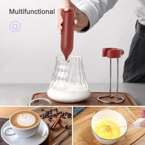 Espumador de leche nano ecológico de plástico recargable, eléctrico de montaje en pared Espumador de café, mezclador de bebidas de mano, fabricante de espuma para café - Product Image 6