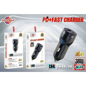 Caricabatterie da auto a carica efficiente da 38W con porte USB di ricarica rapida - Product Image 1