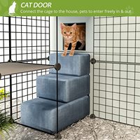 Enclos pour chat de balcon avec plateformes, cages pour chat, niches DIY, cage, grand espace d'exercice, idéal pour les animaux de compagnie