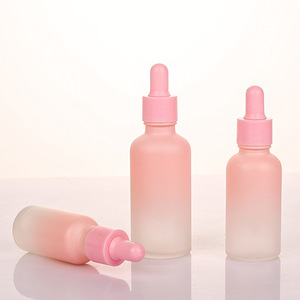 Botella de Vidrio Cilíndrica Esmerilada con Gotero, <span class=keywords><strong>en</strong></span> Degradado Rosa Suave, de 50ml y 100ml, para Suero y Aceite para el Cuidado de la Piel - Product Image 3
