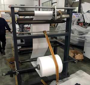 Máquina para fabricar bolsas de papel kraft reciclado con alimentación de láminas en V, controlada por PLC, alta productividad, certificación CE, tamaño pequeño - Product Image 6