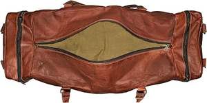 Leather Duffel Weekender Bags Inner Canvas Bag Overnight Travel <b>Carry</b> <b>on</b> Tote Bag Satchel with Adjustable <b>Luggage</b> Strap Sleeve - Product Image 6