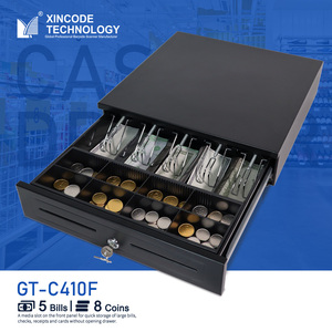 Xincode tiền mặt đăng ký ngăn kéo theavy nhiệm vụ thép trượt tiền mặt ngăn kéo POS 5 hóa đơn 8 đồng xu khóa Hộp ngăn kéo thay thế khay GT-410F - Product Image 1