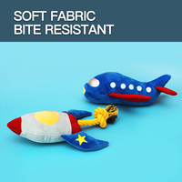 Jouets en peluche pour chien en forme d'avion et de fusée, vente en gros par le fabricant