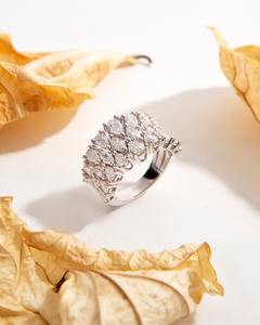 Anillo de Diamantes Cultivados en Laboratorio con Corte Brillante en Forma de Pera y Marquesa para Mujer, Oro Sólido de 18K, Certificado IGI, Joyería Fina para Compromiso y Boda - Product Image 3