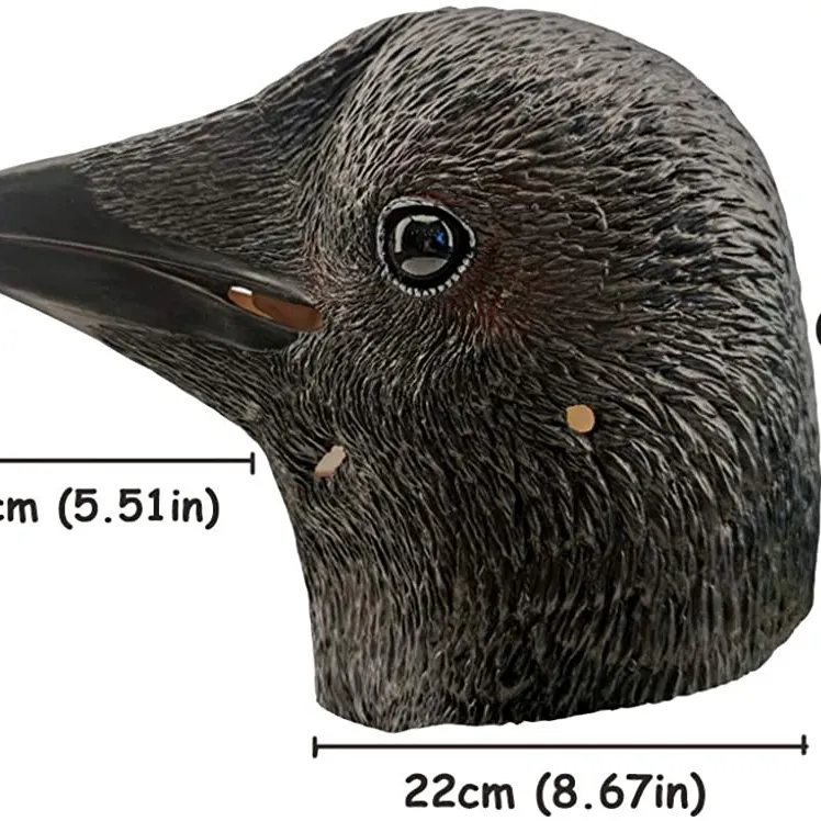 Costumi Cosplay novità maschere di Halloween per feste in lattice di uccelli animali a testa piena realistiche