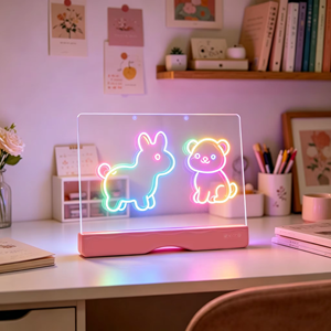 LED Akrilik Çizim Tahtası Neon Mesaj Panosu 7 Renk Dokunmatik Kısılabilir Şarj Edilebilir Yazılabilir Gece Lambası DIY Masa Lambası - Product Image 3
