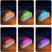 Veilleuse 7 Coloré Simulé Feu Air Flamme Aroma Diffuseur Huile Essentielle Volcan Humidificateur