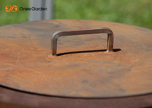 High Quality White Concrete round <b>Glass</b> <b>Fire</b> <b>Pit</b> Table New Arrival Warehouse-Ready Made Corten Steel Outdoor Heating Firewood - Product Image 3